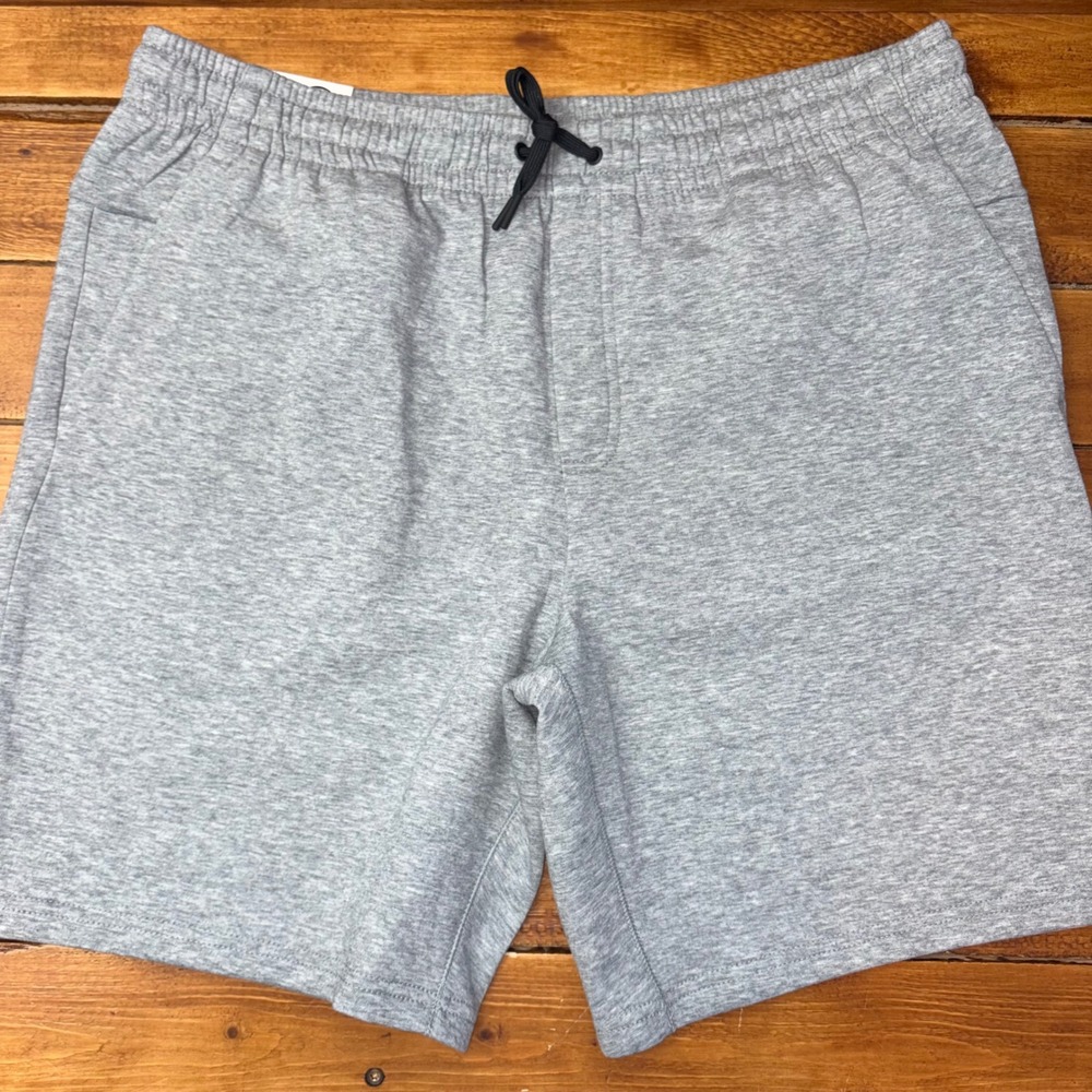 Member's Mark Active Short Mens Large Gray Double Knit Stretch Zipper Pocket NEW